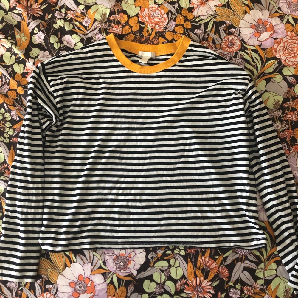 Boxy Black & White Striped Boxy Crop Top